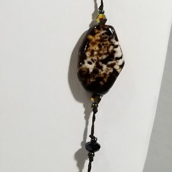 Premier brown beaded necklace signed 15'' 1.1702 - Picture 11 of 13